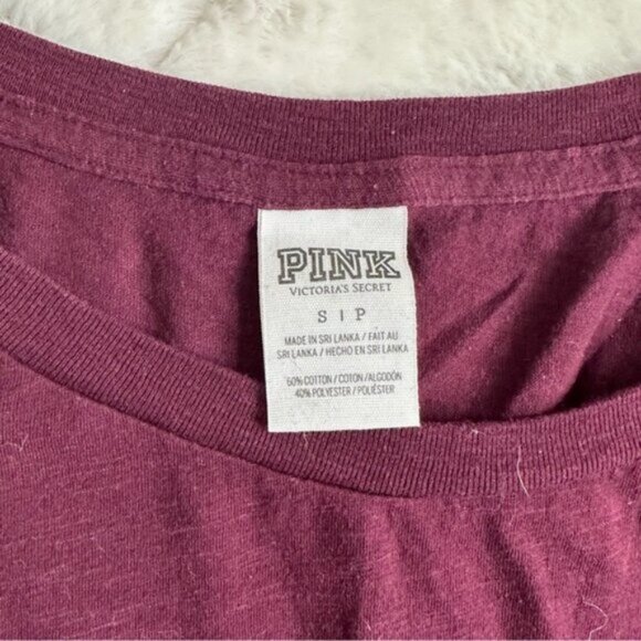 Victoria's Secret PINK | Burgundy Long Sleeve Tee | Size Small - Picture 5 of 8